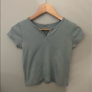 Brandy melville light blue ashlyn vneck top